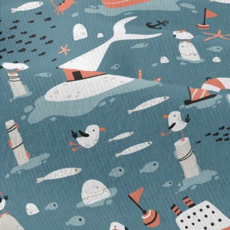 White Whale And Little Seagull Modern Jersey