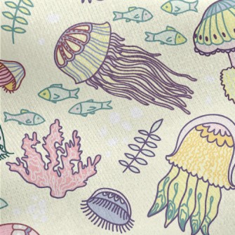 Gorgeous Fantasy Jellyfish Jersey Backed Fleece