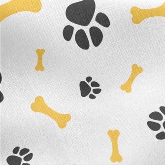 Cute Dog Paw Dog Bone Jersey Backed Fleece