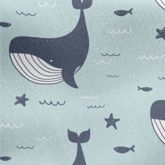 Huge Gentle Whale Jersey Backed Fleece