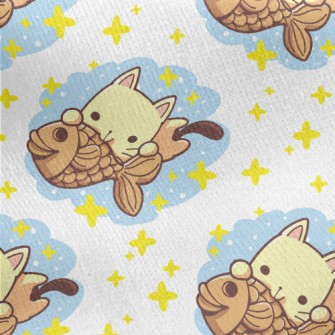 Cats Love To Eat Taiyaki Jersey Backed Fleece