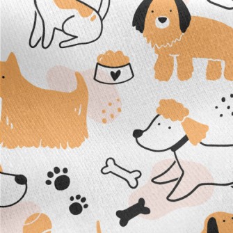 Cute And Lively Dog Jersey Backed Fleece