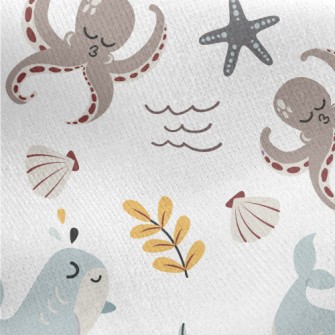 Funny Pouty Octopus Jersey Backed Fleece