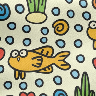 Funny Little Fish With Big Eye Jersey Backed Fleece