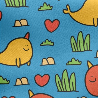 Cartoon Rare Fat Fish Jersey Backed Fleece