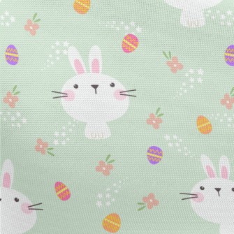 Playful White Rabbit Painted E Pongee
