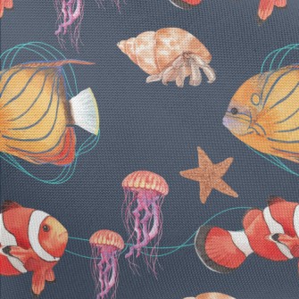 Clown Fish Hermit Crab Jellyfi Pongee