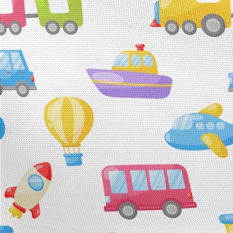 Fun And Colorful Transportatio Pongee