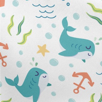 Leisurely Swimming With Sharks Pongee
