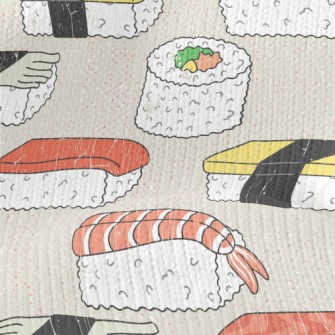 Seafood Japanese Nigiri Sushi Stretch Jersey