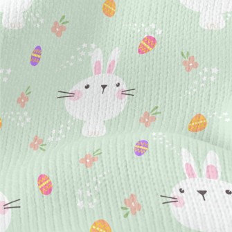 Playful White Rabbit Painted E Stretch Jersey