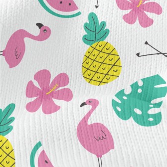 Tropical Fruits And Flamingos Stretch Jersey