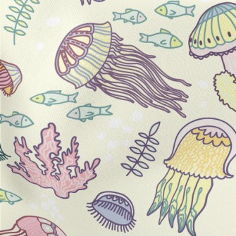 Gorgeous Fantasy Jellyfish Lightweight Cotton Poplin