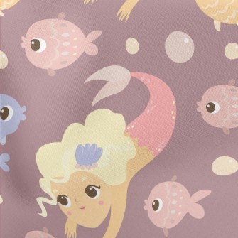 Blonde Mermaid Princess Lightweight Cotton Poplin