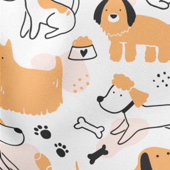 Cute And Lively Dog Lightweight Cotton Poplin