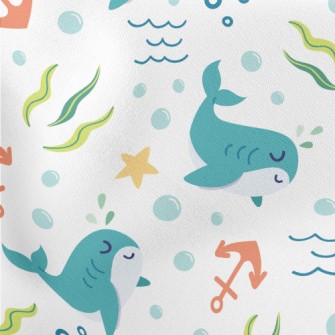 Leisurely Swimming With Sharks Lightweight Cotton Poplin