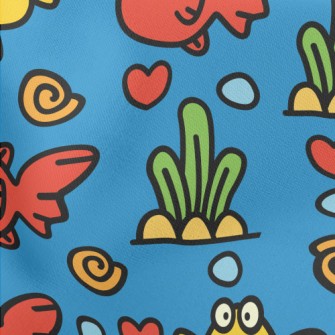 Surprised Bicolor Fish Lightweight Cotton Poplin