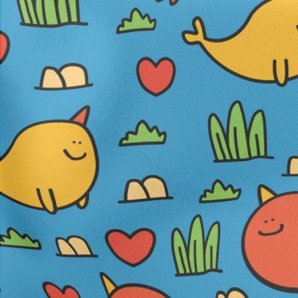 Cartoon Rare Fat Fish Lightweight Cotton Poplin
