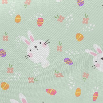 Playful White Rabbit Painted E Midweight Cotton Poplin