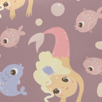 Blonde Mermaid Princess Midweight Cotton Poplin