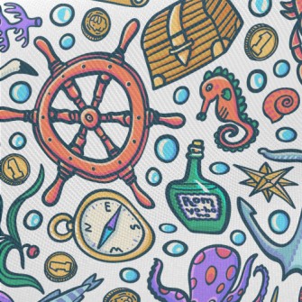 Mysterious Underwater Treasure Midweight Cotton Poplin