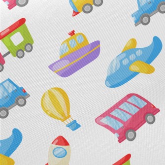 Fun And Colorful Transportatio Midweight Cotton Poplin