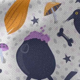 Witch Broom Crow Waterproof Canvas