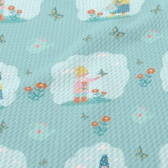 Gnome Planting Garden Birdseye Piqué