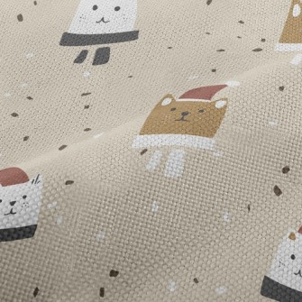 Sad Cat In Santa Hat Performance Linen