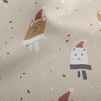 Sad Cat In Santa Hat Athletic Mesh Flat Back