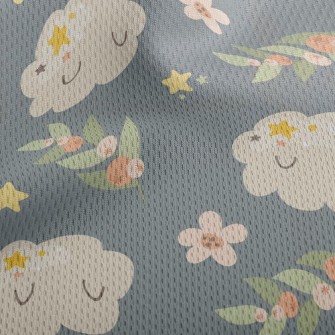 Shy Cloud Flowers Athletic Mesh Flat Back