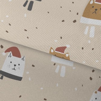 Sad Cat In Santa Hat Waterproof Oxford