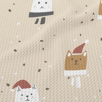 Sad Cat In Santa Hat Birdseye Piqué