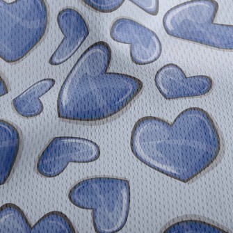 3D Cute Heart Athletic Mesh Flat Back