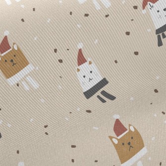 Sad Cat In Santa Hat Twill