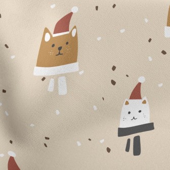 Sad Cat In Santa Hat Stretch Ponte