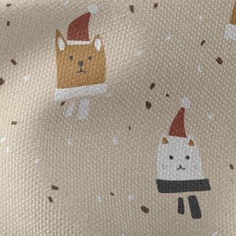 Sad Cat In Santa Hat Waterproof Canvas