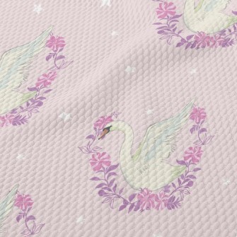 Beautiful Wreath Of Swans Birdseye Piqué