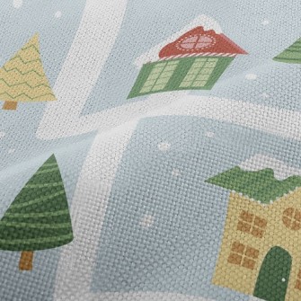 Cozy House In The Snow Performance Linen