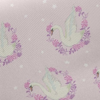 Beautiful Wreath Of Swans Twill