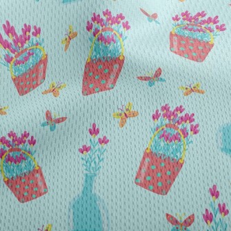 Pretty Flower Potted Plants Athletic Mesh Flat Back