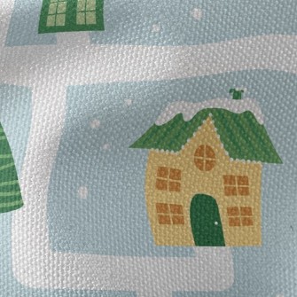 Cozy House In The Snow Waterproof Canvas