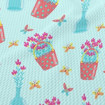 Pretty Flower Potted Plants Birdseye Piqué
