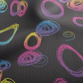 Fluorescent Gradient Circle Athletic Mesh Flat Back