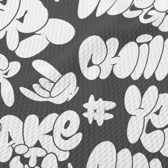 Pop Style Expanded Text Birdseye Piqué