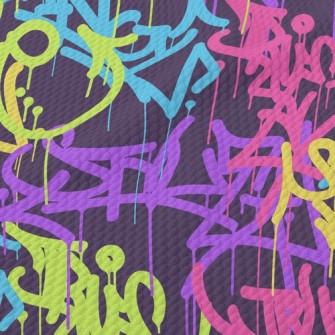 Casual Street Graffiti Birdseye Piqué