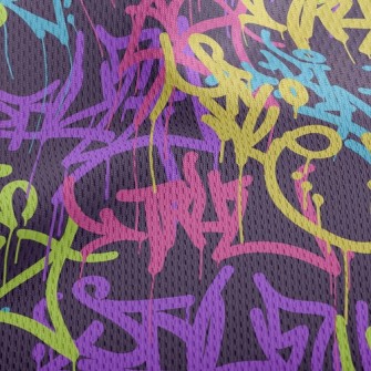 Casual Street Graffiti Athletic Mesh Flat Back