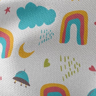 Outer Space Rocket Flying Sauc Waterproof Canvas