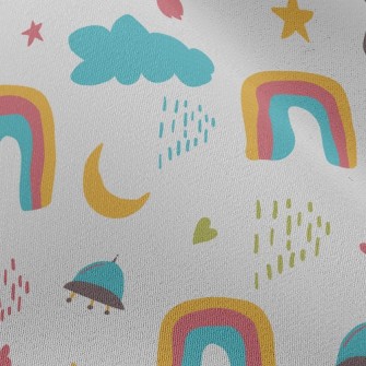 Outer Space Rocket Flying Sauc Chiffon