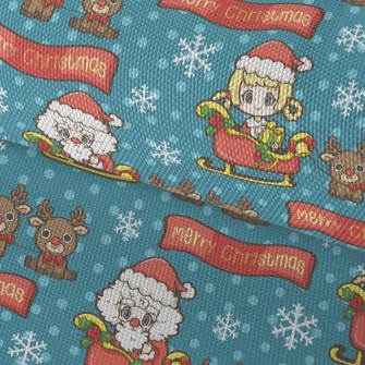 Christmas Girl Giving Gifts Waterproof Oxford